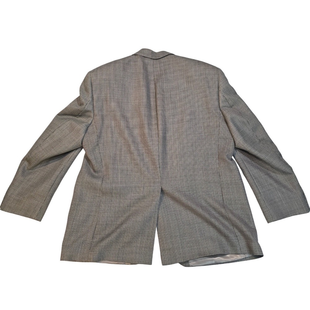 100% Wool IZOD Mens 44S Gray Houndstooth Blazer Sport Coat Classic 2 Button suit - Picture 12 of 16